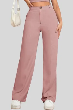 Chemistry Women Relaxed Straight Leg Straight Fit High-Rise Trousers