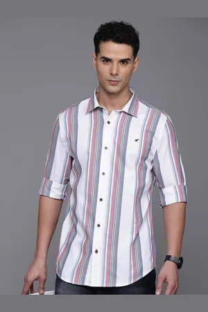 Invictus Men Standard Slim Fit Multi Stripes Opaque Striped Casual Shirt