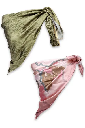 Leeza Store Women Pack Of 2 Satin Scarves