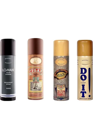 LOMANI Set Of 4 Pour Homme Cigar El Paso & Do It Long Lasting Deodorant Spray - 200g Each