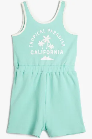 Koton Girls Typography Printed Jumpsuit