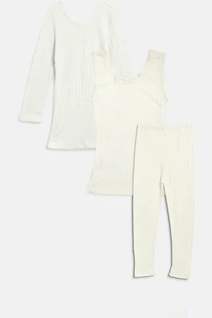 Kanvin Girls Off White Thermal Set