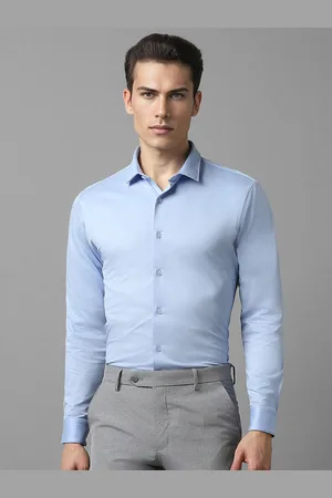 Louis Philippe Men Blue Slim Fit Opaque Formal Shirt