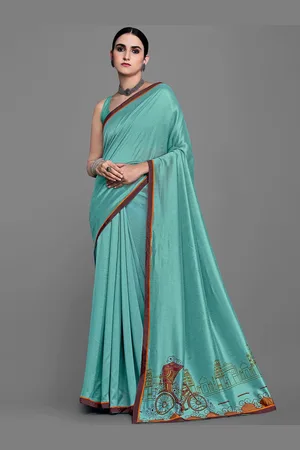 HRITIKA Ethnic Motifs Printed Pure Georgette Saree