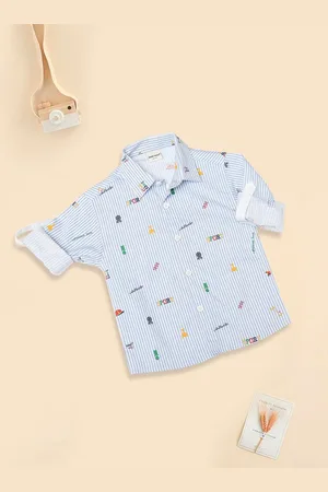 MeeMee Boys Striped Cotton Casual Shirt