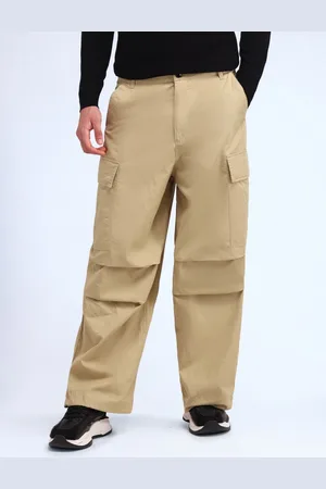 Flying Machine Men Loose Fit Mid-Rise Pure Cotton Cargos Trouser