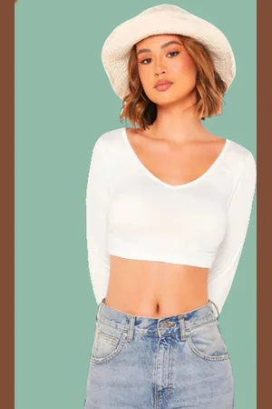 Dream Beauty Fashion Women V-Neck Crop Top