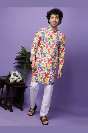 Hangup Holi Printed Straight Kurta with Pyjamas
