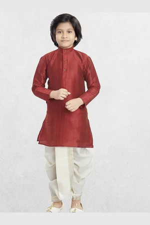 SHIWAM ETHNIX Boys Regular Straight Kurta with Dhoti Pants