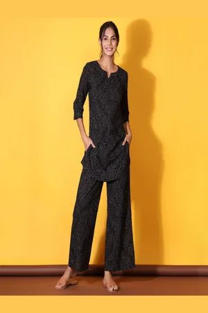 Moda Rapido Printed Round Neck Top With Trousers Co-Ords