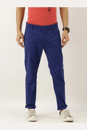 Being Human Clothing Men Navy Blue Regular Fit Solid Chinos