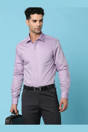 V-Mart Men Spread Collar Solid Cotton Formal Shirt