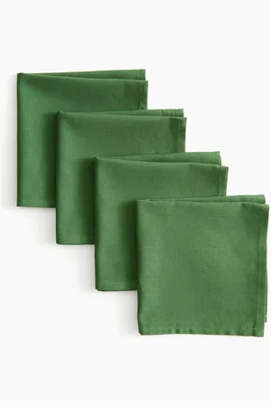 H&M Green 4-Pack Cotton Napkins
