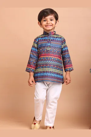 SHIWAM ETHNIX Boys Geometric Printed Regular Kurta with Pyjamas