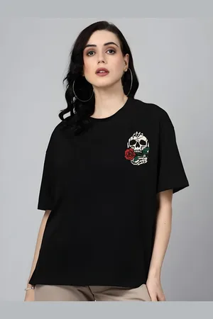 DressBerry Women Graphic Printed Round Neck Cotton Oversized T-shirt