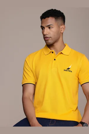 Nautica Brand Logo Embroidered Polo Collar Pure Cotton T-shirt