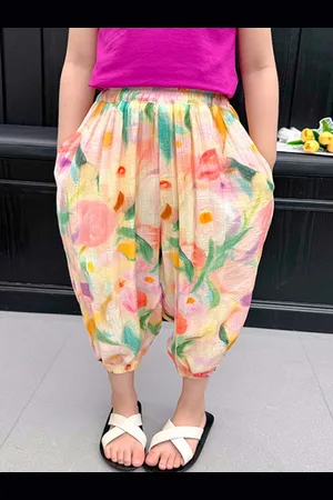LULU & SKY Girls Printed Loose Fit Trousers