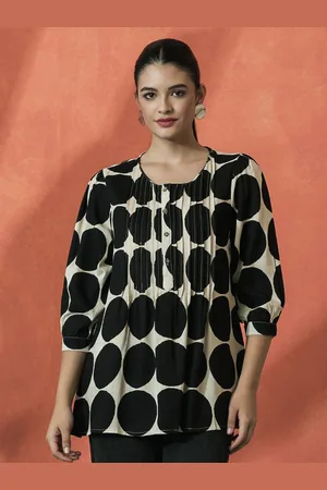 Sangria Polka Dot Printed A-Line Top