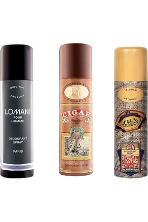 LOMANI Set Of 3 Elpaso Cigar & Pour Homme Long Lasting Deodorant Spray - 200g Each