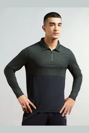 TECHNOSPORT Men Colourblocked Antimicrobial Slim Fit Sports T-shirt