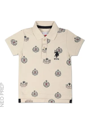 Ralph Lauren Boys Typography Printed Polo Collar Pure Cotton T-shirt