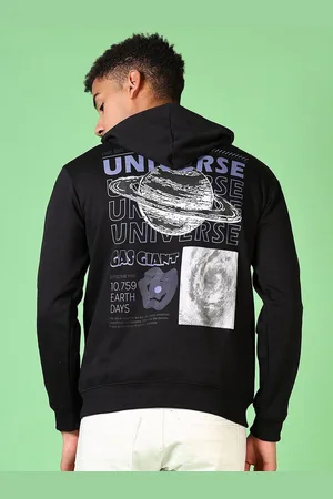 V-Mart Men Printed Hooded Sweatshirt