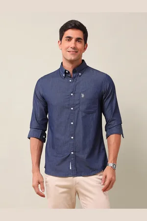 U.S. Polo Assn. Men Classic Fit Button-Down Collar Solid Cotton Casual Shirt