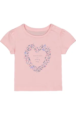 Mothercare Girls Pink Printed Round Neck T-shirt
