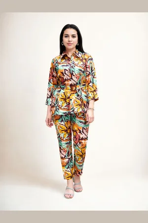 Moda Rapido Printed Shirt Collar Neck Shirt With Trousers Co-Ords