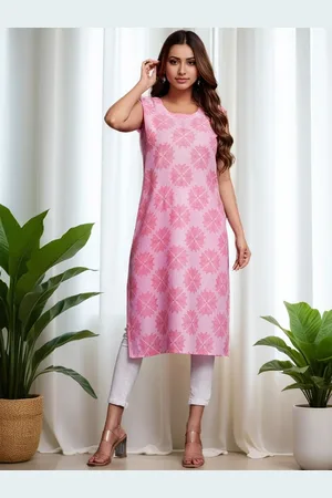 Kalini Floral Printed Round Neck Straight Kurta