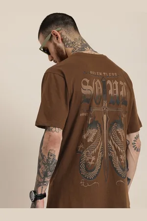 HERE&NOW Graphic Printed Drop-Shoulder Sleeves T-shirt