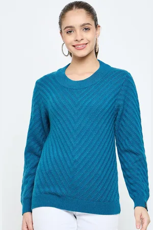 CREATIVE LINE Women Woollen Self Desgin Knitted Top