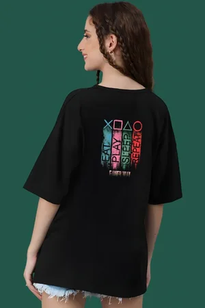 DressBerry Women Typography Printed Round Neck Cotton Oversized T-shirt