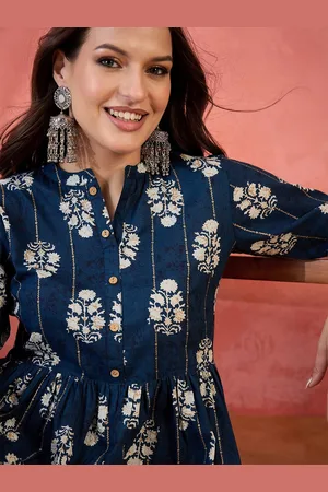 Sangria Printed Pure Cotton Tops