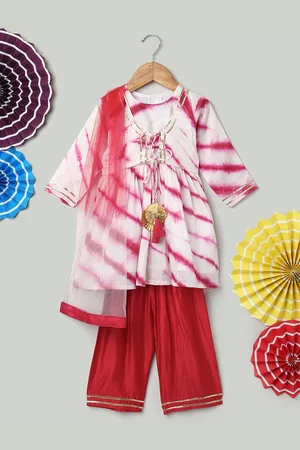 BownBee Girls Printed Kurta & Trousers With Dupatta