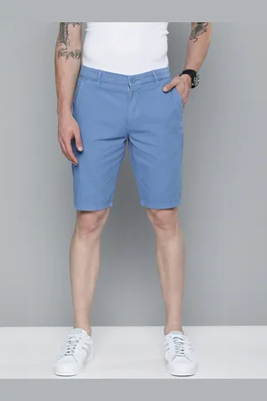 The Indian Garage Co Men Blue Slim Fit Cotton Chino Shorts