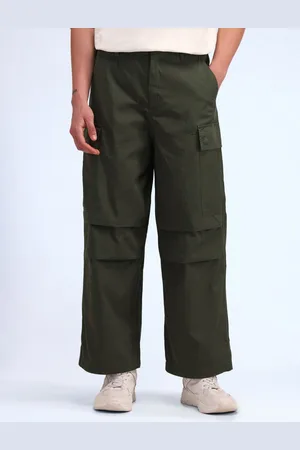 Flying Machine Men Loose Fit Cotton Cargos Trousers