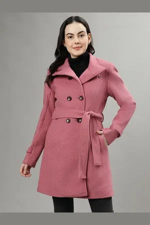 ICONIC Women Regular Fit Double-Breasted Overcoats