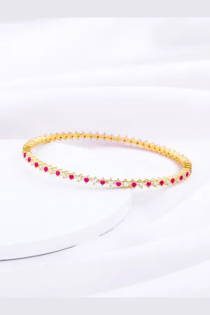 GIVA 925 Silver Gold-Plated Stone-Studded Bangles