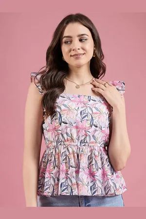 DressBerry Women Floral Printed Georgette Peplum Top
