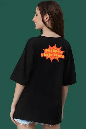 DressBerry Women Typography Printed Round Neck Cotton Oversized T-shirt