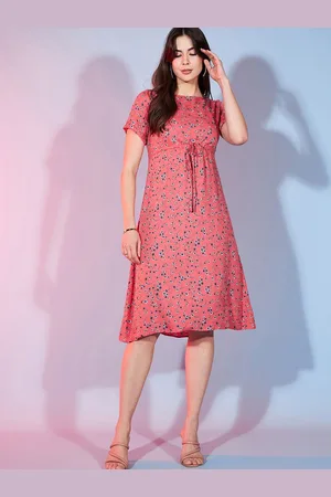 DressBerry Women Floral Printed A-Line Midi Dress