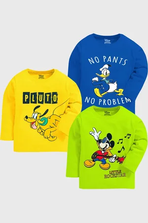 Miss and Chief Boys Pack Of 3 Minnie & Daisy Graphic Printed Round Neck T-shirts