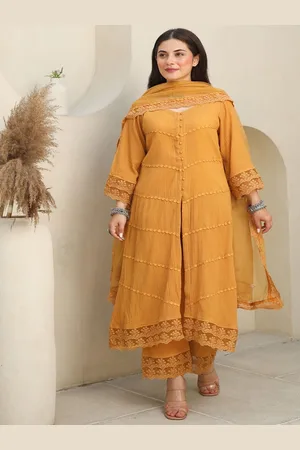 ASRUMO Women Ethnic Motifs Embroidered Regular Thread Work Kurta with Trousers & With Dupatta