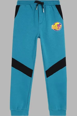 Blue Giraffe Boys Colourblocked Mid-Rise Joggers