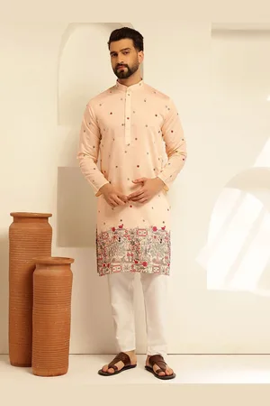 SOJANYA Floral Embroidered Thread Work Cotton Silk Straight Kurta