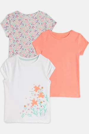 Mothercare Girls Pack of 3 Pure Cotton Tshirts