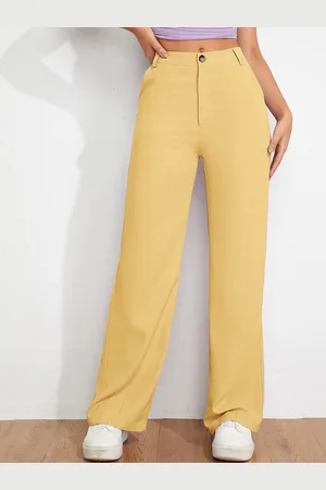 Chemistry Women Relaxed Straight Leg Straight Fit High-Rise Trousers
