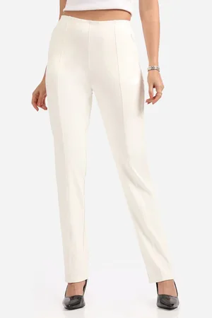BlissClub Women Relaxed Straight Leg Straight Fit High-Rise Trousers