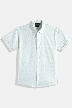CHARCHIT Boys Comfort Geometric Printed Pure Cotton Casual Shirt
